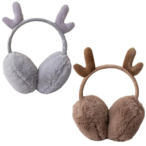 YouXiaor Orejeras Invierno para Niñas,2Pcs Orejeras Felpa Invierno Cálido Lindo Orejeras Gato Orejeras Felpa Suaves Resistentes Viento y Cálidas Ajustables Gruesas Lindo Gato Calentadores Orejas