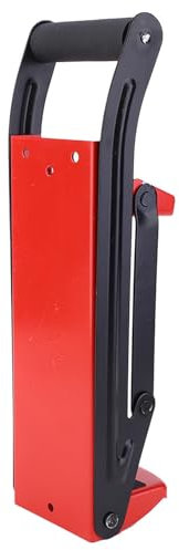 Frantoio per Lattine 500 Ml, Manico in Gomma in Acciaio Rosso, Strumento per il Riciclaggio di Bottiglie di Plastica con Apriscatole, Facile Usare e Adatto per Lattine