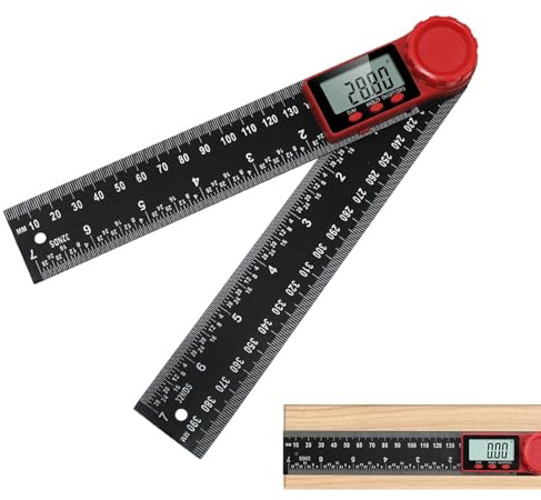 1PCS Digital Angle Finder Ruler with LCD Display,200mm/7 Inch Digital Inclinometer Protractor Angle Measure Tool,Angle Finder Tool for Woodworking Construction Repairing DIY(Black)