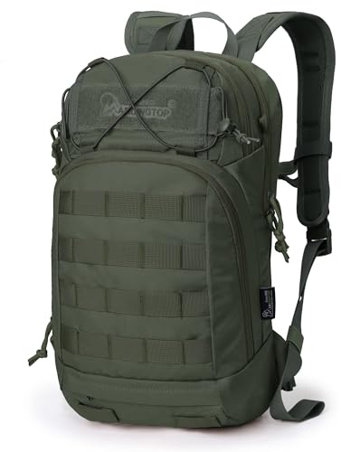 Mardingtop Mochila de ciclismo de 15 L para hombre y mujer, panel trasero de malla transpirable con práctico sistema Molle y soporte para casco para ciclismo, senderismo, correr, esquí