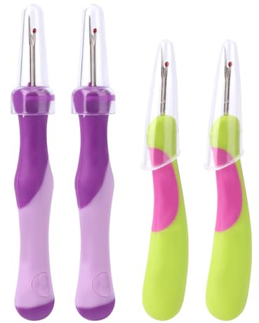 4pcs Seam Ripper for Sewing, Stitch Remover Tool Thread Puller Cutter for Hand Sewing Knitting Embroidery Cross Stitching Fabric Crafts Needlepoint Accessories Supplies Essentials