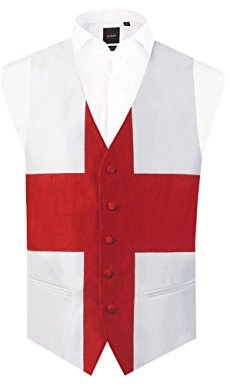 Dobell Mens England St George Waistcoat Regular Fit 5 Button