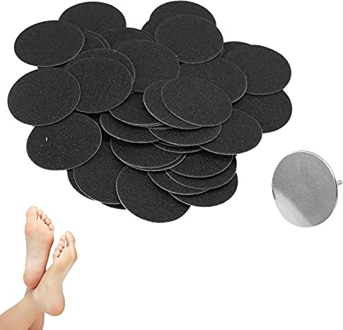 50pcs Electric Callus Remover Sandpaper, Discs Pedicure Tool Replacement Accessory with Shaft, Replacement Sandpaper Discs, Nail Sanding disc Dead Skin Remover for feet (φ35mm)