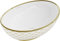 Premium Waschbecken Oval Elza Aufsatzwaschbecken für das Badezimmer und Gäste-WC | Waschbecken mit Lotus-Effekt Moderne Waschschale | 40,5x33x14 (Weiß/Gold-Karomuster)