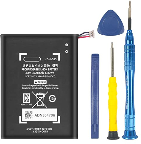 YISHDA Batterie 3570 mAh pour console de jeu Nintendo Switch Lite HDH-003 HDH-001, batterie de rechange interne Li-ion haute capacité 0 cycle avec kit d'outils de réparation..