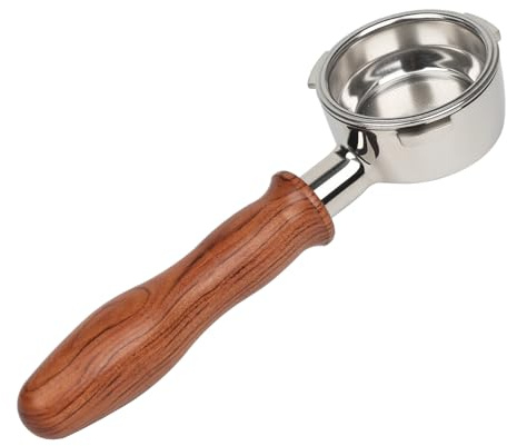 CAPFEI 58mm bottomless portafilter with 3 Ears Compatible with CASABREWS/Gevi 58mm Espresso Machines | with Stainless Steel Filter Basket and Wooden Handle