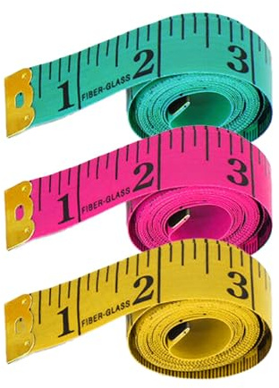Pack of 3 Dual Sided Measuring Tape for Body/Sewing/Tailors Flexible 60 Inches/150cm