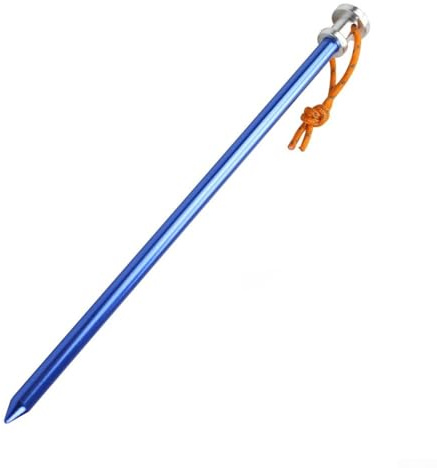 Zilimontt Estacas de aluminio para tienda de campaña de 23 cm, estacas de tierra resistentes con agujeros de cuerda para arena, barro, hierba y nieve, paquete de 8, ligeras 34 g por estaca, diseño de