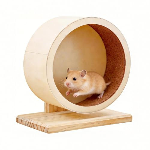 Wxeadu Wooden Hamster Wheel,silent hamster wheel, gerbil wheel, Non Slip Run Disc, rat Exercise wheel for Syrian Hamsters, Gerbils, Rat, Mice, Dwarf, Small Chinchilla (ø20 cm)