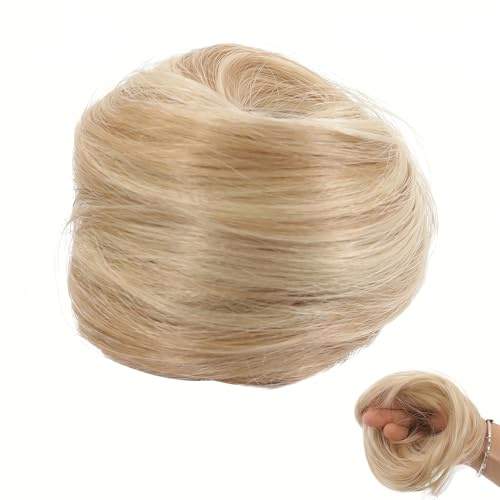 Chignon Facile Capelli Finti Biondo Dorato - Coda Finta Capelli Extension per Donna e Ragazza - Elastico Capelli per Acconciatura Rapida e Naturale per Travestimento e Feste