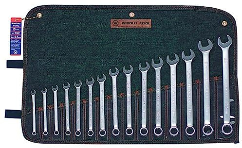 Wright verktyg 752 12 punkter metrisk kombinationsnyckelsats, 7 mm - 22 mm (15-delar)