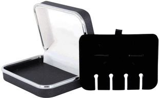 Travel Box for Cufflinks and Studs Groomsmen Wedding Gift - Holds 2 cufflinks 4 studs set