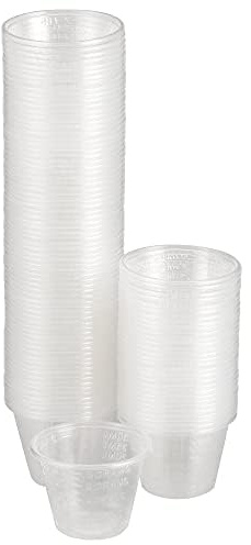 Dukal Medicine Cups 1 oz. Pack of 100 Translucent Polypropylene Cups 30 ml. Calibrated with Two measurements. Unbreakable Construction, Easy to Read, 9007-M