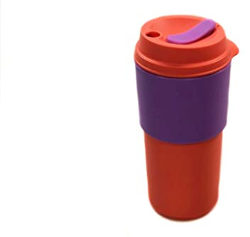 Tupperware To Go Becher 490 ml orange-lila Thermobecher Kaffeebecher