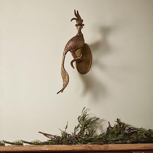 Gresonic 3D Head Wall Mount Ornament, Animal Heads for Wall Art Hanging Sculptures, Bronzed Resin Decorations for Home (bird head)