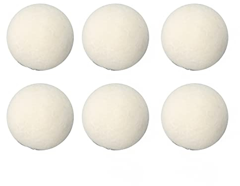 Betty Wool Bolas de Secado para Secadora, 6 Piezas, Alta Densidad, Reutilizables, Reduce Electricidad EST¨¢Tica, 4 cm