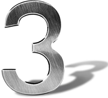 Hausnummer aus Edelstahl selbstklebend –Haustür nummer Höhe 12 cm – Hausnummern zum Kleben– Design-Hausnummernschild selbstklebend(8). (3)