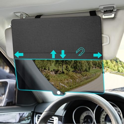Extensor de Visera Parasol Coche, Extensión Magnética, Accesorio para el Interior del Coche, Protección Antirreflejos, UV y Ceguera por Nieve, Accesorio para el Interior del Coche Conductor y Pasajero