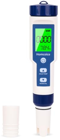 Homcoice PH Messgerät 7 IN 1 mit TDS EC Salinity S.G ORP Temperatur, professionelles pH Tester Salzgehaltsmessgerät IP67 wasserdicht, 0.01 hochpräziser digitales Pool pH Meter mit ATC-Funktion