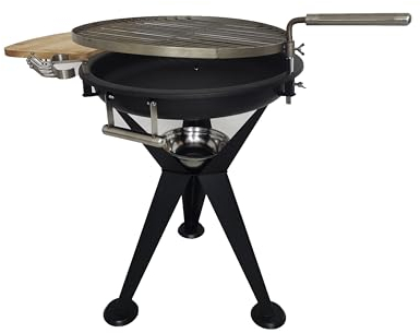 Hero24 Barbacoa giratoria con rejilla de acero inoxidable, 54 cm, brasero de 57 cm