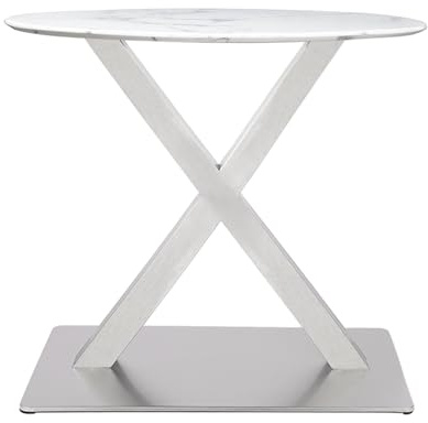 MINRS Estructura de mesa, patas de mesa de metal, acero inoxidable, patas de mesa de metal plateado en forma de X, altura de 72 cm, placa de suelo rectangular para mesa de comedor o escritorio, patas