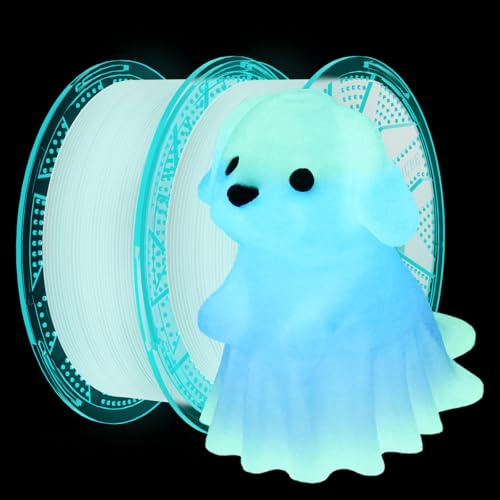 Conjure Glow in the Dark PLA 3D Printer Filament, Change White to Rainbow Multicolour PLA Filament 1.75mm 2KG/4.4LB Filament Works for most 3D Printers