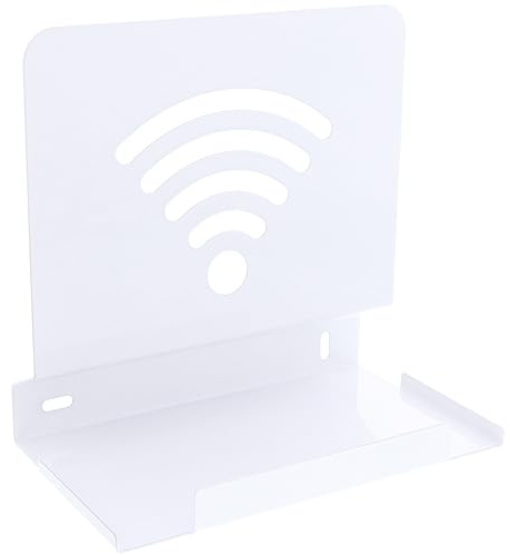 foto-kontor Wandhalterung kompatibel mit AVM FRITZBox 6690/6591 Modem Stabile Routerhalterung aus Metall mit Kabelmanagement Schutz gegen Überhitzung weiß
