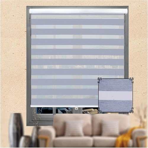 KJoBDwz Tende a Rullo Zebra Tende zebrate, veneziane con filtraggio della Luce Senza Fili for oscuramento della Privacy, Molla incorporata Facile da Controllare(120x200cm)