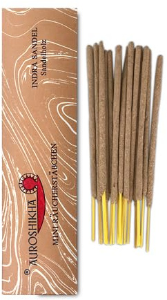 Anandam Auroshikha Agarbathies Mini varillas de incienso. Tiempo de combustión aprox. 15 minutos. Solo 10 cm de longitud. Ideal para tiempos de ahumado más cortos, espacios pequeños y un aroma más