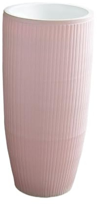 lavabo freestanding Lavandino da esterno in ceramica rosa, for balcone, bagno, con piedistallo integrato, combinazione rubinetto e scarico Lavandino per lavanderia indipendente