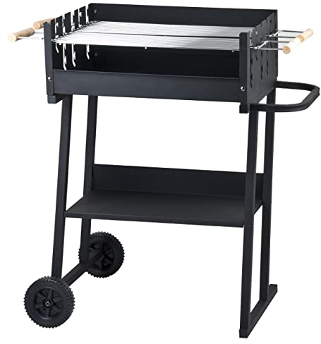 Tarrington House Holzkohlegrill Brigida, Stahl, 2 höhenverstellbare Roste, mit Räder, schwarz