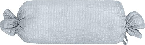 Erwin Müller Nackenrollenbezug Edel-Seersucker Uni Serie Wertingen - für die warme Jahreszeit, temperaturausgleichend, pflegeleicht, mit Bändchen - Silber Größe 40x15 cm Ø