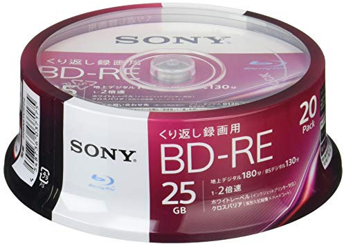 Sony Video für eine Blu-ray Disc 20BNE1VJPP2 (BD-RE1 Schicht: 2 × 20 Blatt Packung)