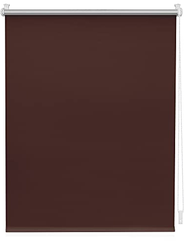Lichtblick Thermorollo ohne Bohren, Klemmfix, Verdunklungsrollo, Hitzeschutz, Sichtschutz, Wandmontage, Deckenmontage, Rollo für Fenster und Türen B85 x H150 cm, Braun