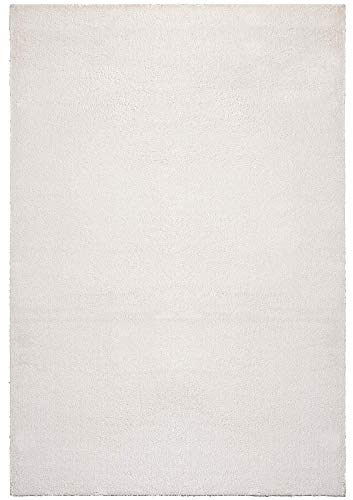 the carpet Relax Weicher, Badezimmerteppich, Bad Set, Badematte, Badvorleger, Anti-Rutsch Unterseite, Waschbar bis 30 Grad, Super Soft, Felloptik Creme, 80 x 150 cm