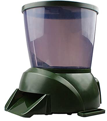 4.5L Futterautomat Fish Feeder, Smarte Fischfutter Automat, Automatischer Zeitschaltuhr Fischfutter Futterspend, Feuchtigkeitsbeständig(Grün)