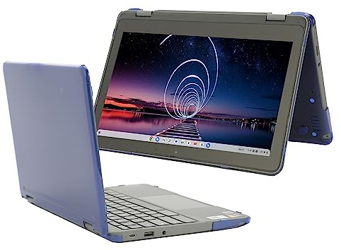 mCover Hårt skal endast kompatibelt med 2023 ~ 2024 11,6 tum Lenovo Chromebook 300E Yoga Gen4/100E Gen 4 bärbar dator (passar INTE andra Lenovo-modeller) – blå