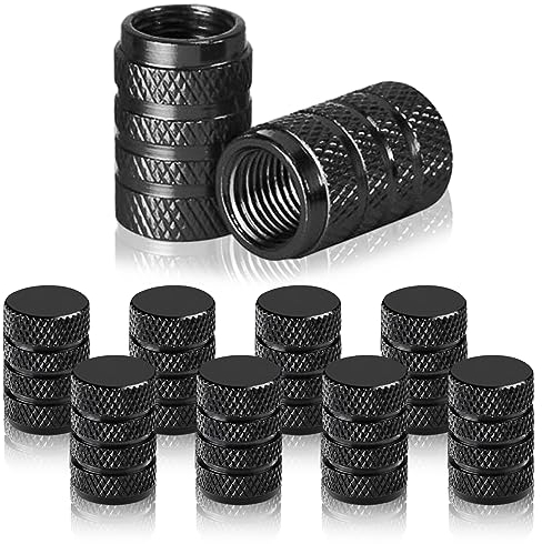 8 Stück Reifenventilkappen, Größe 10.5 * 17.5mm, in Schwarz, aus Kupfer Ventilkappen, Auto Ventilkappen, für Auto, Motorrad, Roller