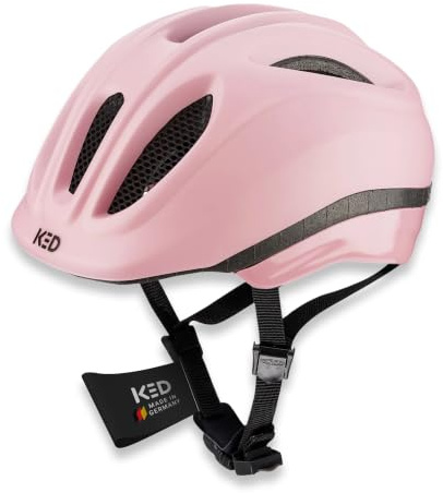 KED Casco de Bicicleta Meggy II Trend para niños – Fabricado en Alemania, luz Trasera LED, tecnología MaxShell y Ajuste de tamaño preciso, Color: Rosa Flamenco Mate, Talla: 49 – 53 (SM)