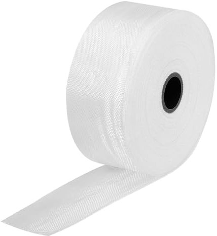 sourcing map Fiberglass Cloth Tape E Glass Fiber Fiberglass Mesh Glass Fiber Mesh Woven Fiberglass Fabrics Insulation Tape 50m(55 Yard) x30mmx0.1mm for Reinforcement Repair