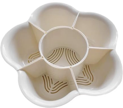 Alipis Passoire Assiette à Fondue Rotative Plateau de Service Divisé Assiette à Légumes 6 Sections Polyvalent pour Les Restaurants