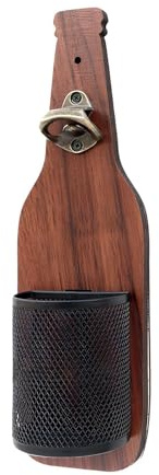 Abridor de botellas montable, abridor de tapas de cerveza - Abridor de botellas con recogedor de tapa,Abrebotellas de cerveza montable montable para mesa de carrito de madera