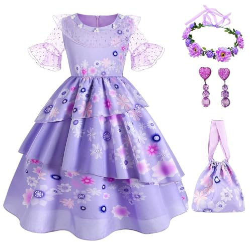 YYSSNM Costume de princesse pour filles – Costume pour enfants avec accessoires pour Halloween, Noël et les fêtes d'anniversaire