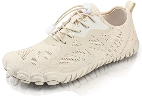 Barefoot Shoes Men Women Water Shoes Wide Lightweight Walking Shoes(New Beige,5.5UK)