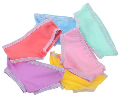 WEKAMOS Lot de 6 sous-Vêtements Élastiques pour Poupée de 45 CM Culottes Colorées en Tissu Lavable Accessoires de Vêtements pour Poupées Bébé Jeu D’Imitation et Habillage Réaliste