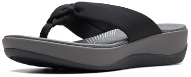 Clarks Women's Arla Glison Sandal, black fabric, 7 Medium US