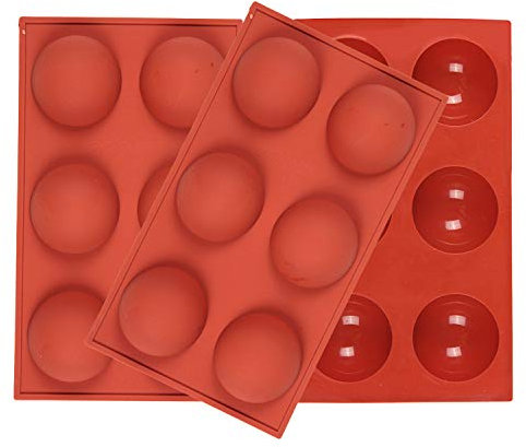 Viilich Schokoladenformen mit 6 Mulden,3 Packungen große Hemisphere Halbkugel Silikonform mit 6 Hohlräumen,Halbkugel Backform zur Herstellung von Schokolade, Kuchen, Gelee, Dome Mousse