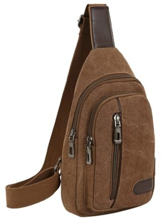 Sac de Poitrine Homme et Femme, Sac Triangle Grande Capacité Sac bandoulière de Sport en Toile, Sac à Poitrine Multi-Poches pour randonnée, Cyclisme, Voyage, Sport