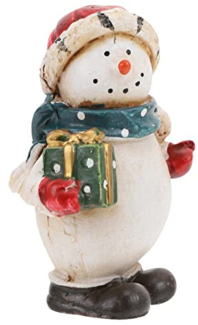 NUOBESTY Resin Snowman Figurine for Home Indoor Table Christmas Decoration