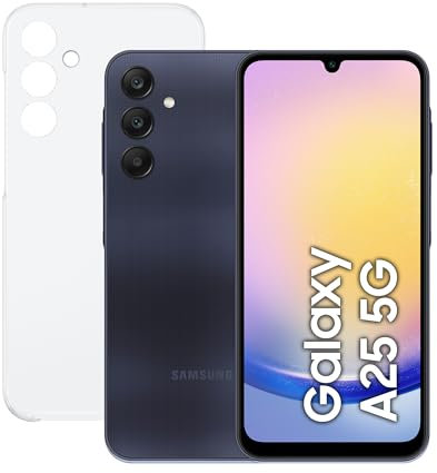 Samsung Galaxy A25 5G 256 GB con Funda - Móvil Android, Smartphone Libre, Carga Rápida, Cámara 50 MP, Negro (Versión Española)